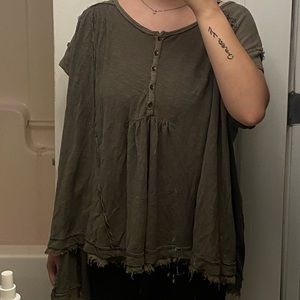 free people army green tunic